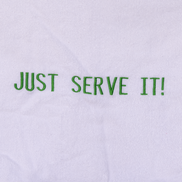 Tennis Towel - Just Serve It! - White