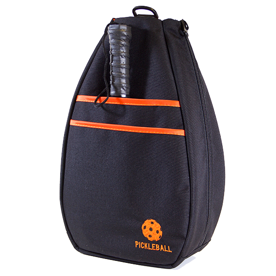 Pickleball Backpack - Black with Orange Lining