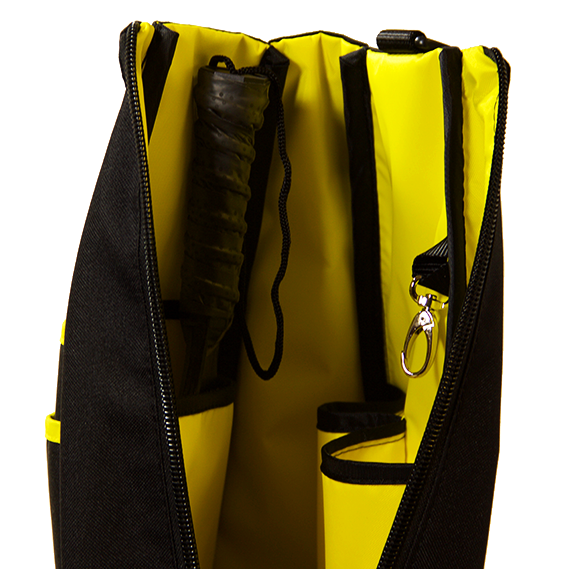 Pickleball Backpack - Black with Yellow Lining