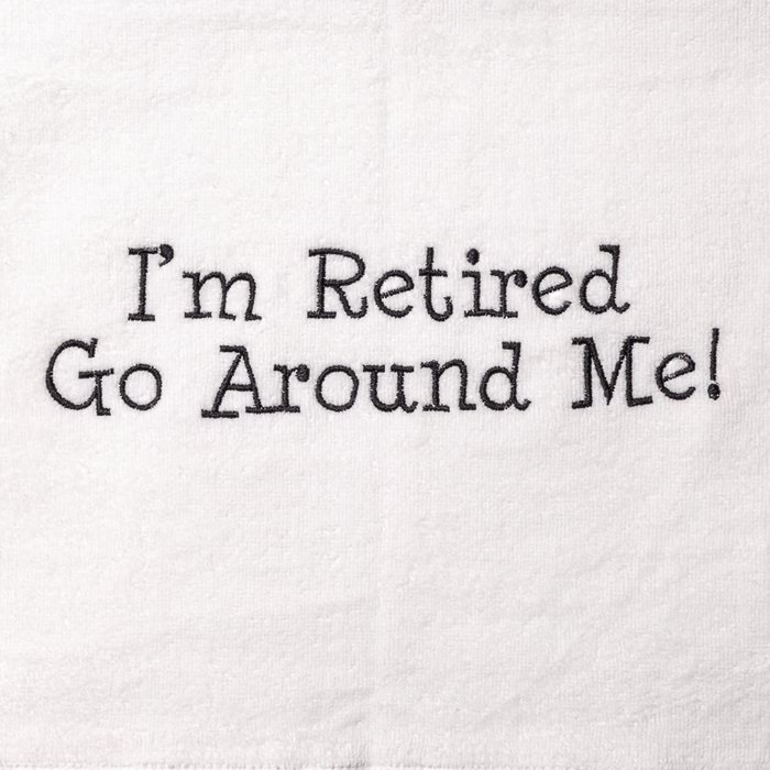 Golf Towel - I'm Retired Go Around Me! - Florissant Yellow