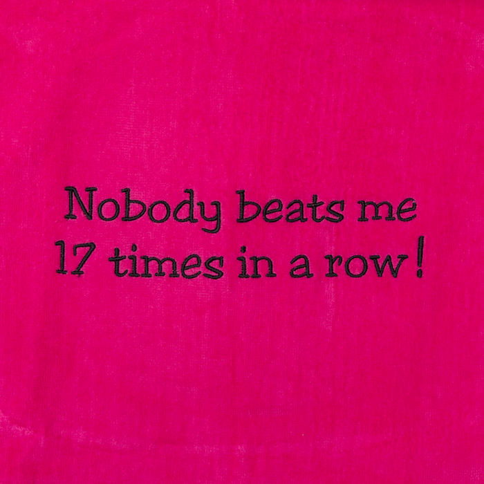 Tennis Towel - Nobody Beats Me 17 Times in a Row! Pink