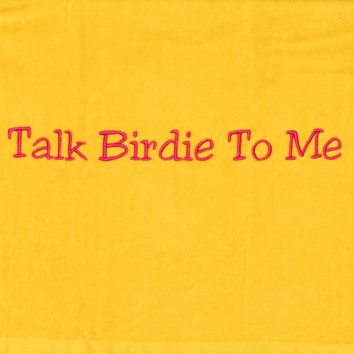 Golf Towel - Talk Birdie to Me - Yellow