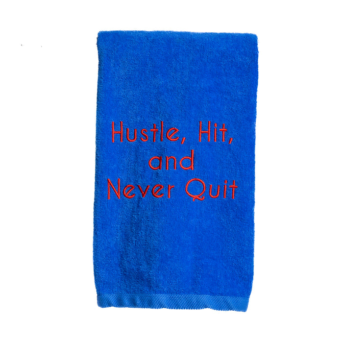Tennis Towel - Hustle Hit Never Quit