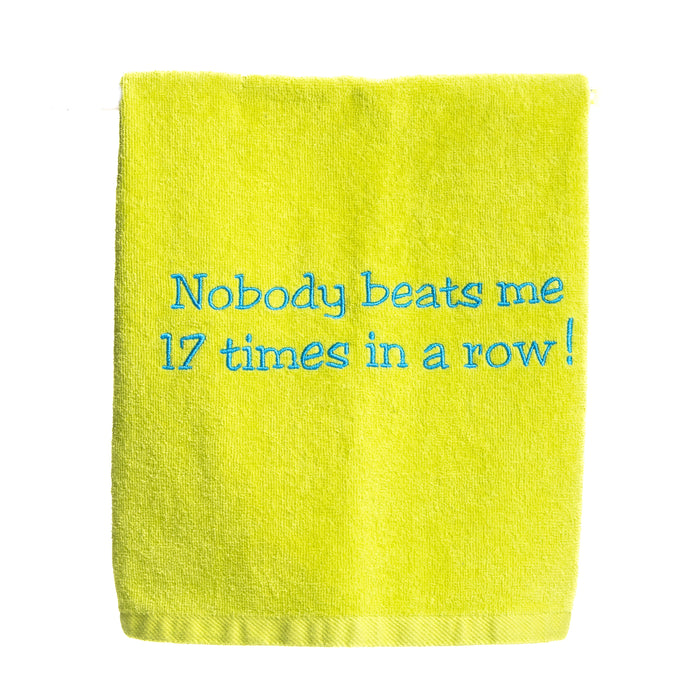 Tennis Towel - Nobody Beats Me 17 Times in a Row!