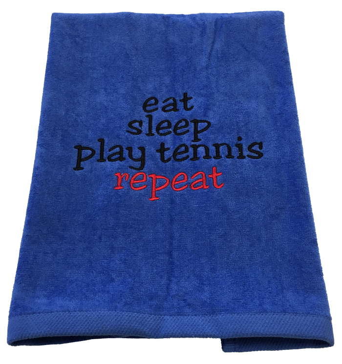 Tennis Towel - Eat Sleep Play Tennis Repeat(Blue)