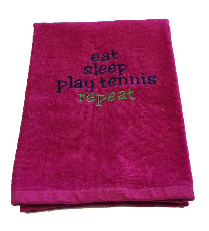 Tennis Towel - Eat Sleep Play Tennis Repeat(Pink)