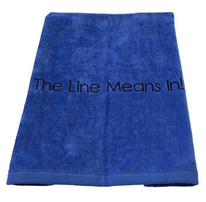 Tennis Towel - The Line Means In! (Blue)