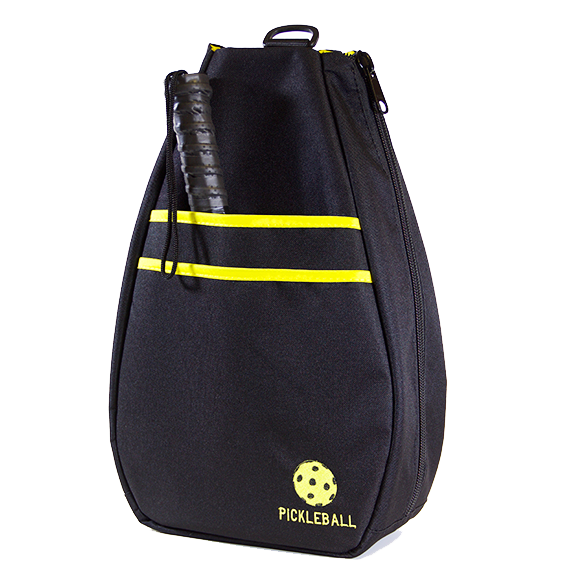 Pickleball Backpack - Black with Yellow Lining